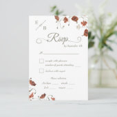 Carte RSVP de choix de repas Mariage en terre cuit (Debout devant)