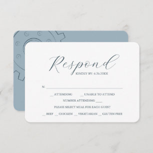 Carte RSVP de choix de repas Mariage industriel ch