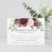 Carte RSVP de choix de repas Mariage rose de Bourg (Debout devant)