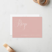 Carte RSVP de choix de repas Mariage rose et éléga (Devant/Arrière en situation)