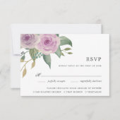 Carte RSVP de choix de repas Violet & Sage (Devant)