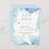 Carte RSVP de choix du menu Aquarelle bleue (Devant / Derrière)