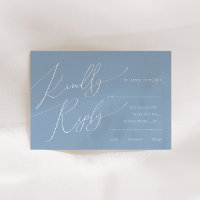 Carte RSVP de choix du menu bleu du script Boho ho