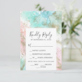 Carte RSVP de choix du menu d'été Abstrait (Debout devant)