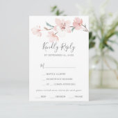 Carte RSVP de choix du menu Fleur de cerisier de p (Debout devant)