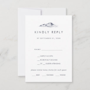 Carte RSVP de choix simple Mariage de montagne