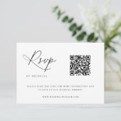 Carte RSVP de code QR Chic Mariage contemporain (Debout devant)