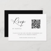 Carte RSVP de code QR Chic Mariage contemporain (Devant / Derrière)