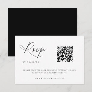 Carte RSVP de code QR Chic Mariage contemporain