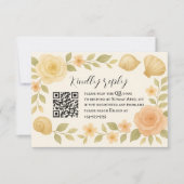 Carte RSVP de code QR Coques Rose pour budget (Devant)