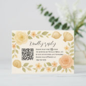 Carte RSVP de code QR Coques Rose pour budget (Debout devant)