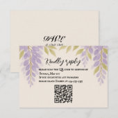 Carte RSVP de code QR de la voie Wisteria (Devant / Derrière)