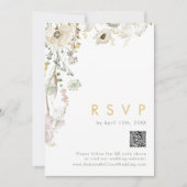 Carte RSVP de code QR du Fleur sauvage Whimsical (Devant)