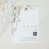 Carte RSVP de code QR du Fleur sauvage Whimsical