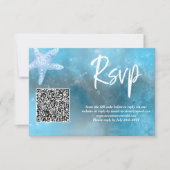 Carte RSVP de code QR du Mariage d'été de la mer p (Devant)