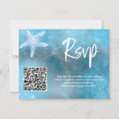 Carte RSVP de code QR du Mariage d'été de la mer p (Devant)