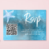 Carte RSVP de code QR du Mariage d'été de la mer p
