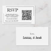 Carte RSVP de code QR élégante (Devant / Derrière)