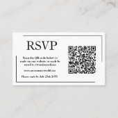 Carte RSVP de code QR élégante  (Devant)