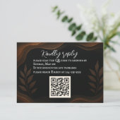 Carte RSVP de code QR Whisper métallique (Debout devant)