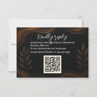 Carte RSVP de code QR Whisper métallique
