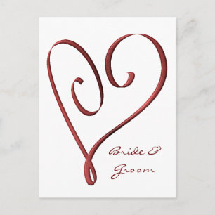 Carte RSVP de coeur rouge personnalisée Stylisée K