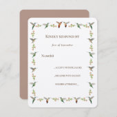 Carte RSVP de colibri (Devant / Derrière)