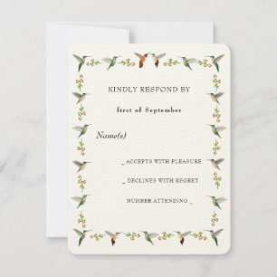 Carte RSVP de colibri