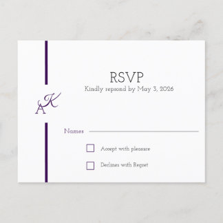 Carte RSVP de collection de Mariages d'initialisat