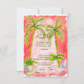 Carte RSVP de Corail Tropical Paint Espagnol, Aqua (Devant)