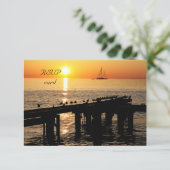 carte RSVP de coucher de soleil (Debout devant)