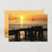 carte RSVP de coucher de soleil (Devant / Derrière)