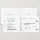 Carte RSVP de coupure de billet d'embarquement (Devant / Derrière)