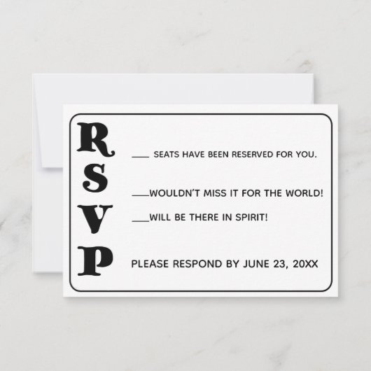 Carte RSVP de demande de chanson (Dos)