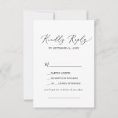 Carte RSVP de demande de chanson de calligraphie n (Devant)