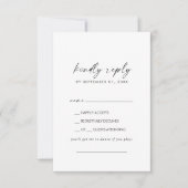 Carte RSVP de demande de chanson de script moderne (Devant)