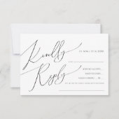 Carte RSVP de demande de chansons de script Whimsi (Devant)