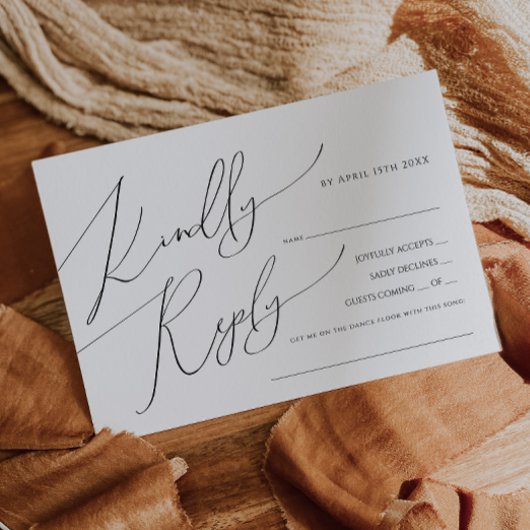 Carte RSVP de demande de chansons de script Whimsi