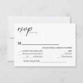 Carte RSVP de demande de chansons Mariage classiqu (Devant)