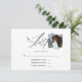 Carte RSVP de Fête des mariées de voyage Mlle à Mm (Debout devant)