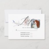 Carte RSVP de Fête des mariées de voyage Mlle à Mm (Devant)