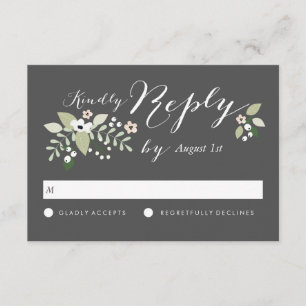 Carte RSVP de fleurs de champ