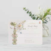 Carte RSVP de jardin mythique pour Mariage enchant (Debout devant)