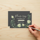 Carte rsvp de jolies fleurs Art nouveau foncé