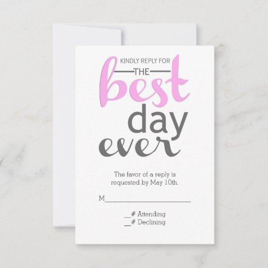 Carte RSVP de jour (Devant)