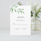 Carte RSVP de la branche d'huile d'aquarelle (Debout devant)