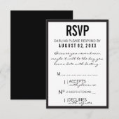 Carte RSVP de la Fashion Party Black & White (Devant / Derrière)
