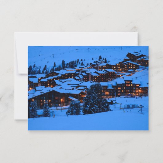 Carte RSVP de la scène d'hiver (Devant)