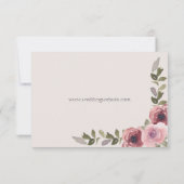 Carte RSVP de l'événement Mariage de fleurs roses (Dos)