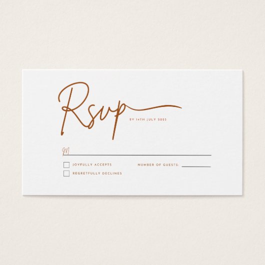 Carte RSVP de mariage (Devant)